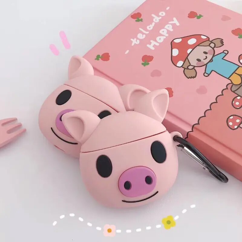 Cartoon Pig Nose Earphone Silicone Protector Manufacturer - Factory Direct Pink for AirPods