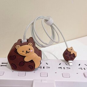 USB Data Cable Protector Manufacturer - Factory Price Cartoon Cute Charging Silicone Mobile Phone Charger Protector Set
