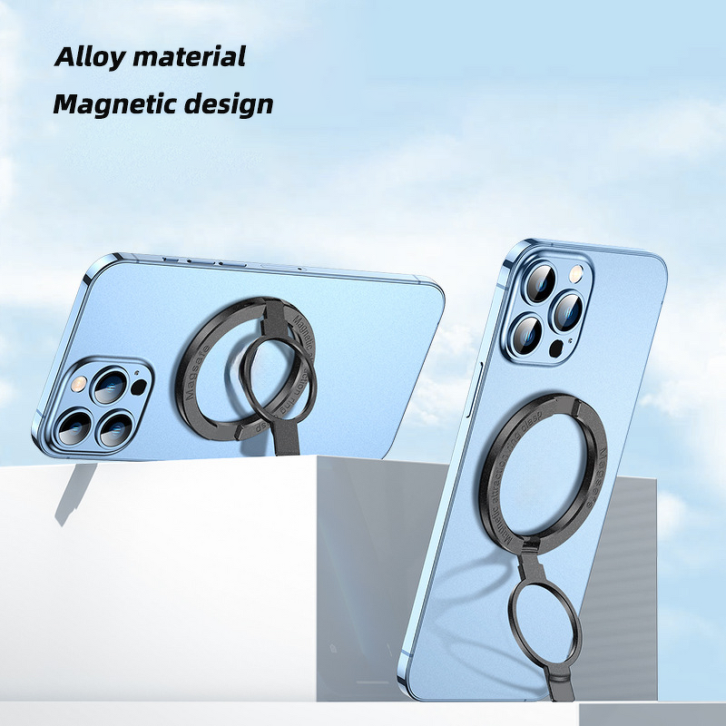 Magnetic Ring Stand Manufacturer - Wholesale Universal Metal Ring Buckle Round Lazy Person Rotating Storage Desktop Office