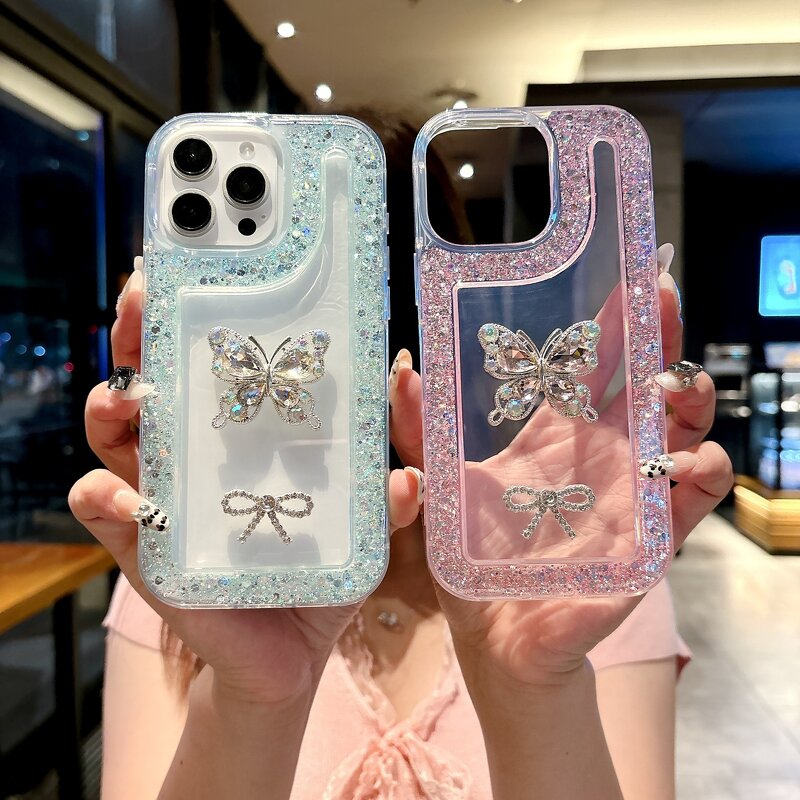 Butterfly Phone Case Manufacturer - Sparkling Diamond Protective Glitter Cover for iPhone 16 15 Pro Max