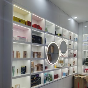 Cosmetic Display Shelves Manufacturer - Storage Design Retail Stores Wall Hanging