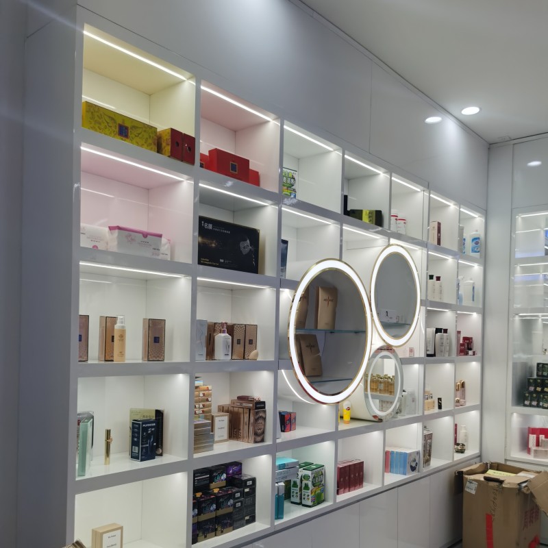 Cosmetic Display Shelves Manufacturer - Storage Design Retail Stores Wall Hanging