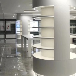 Cosmetics Showroom Design Factory - Specialty Retail Store Makeup Station Cabinet