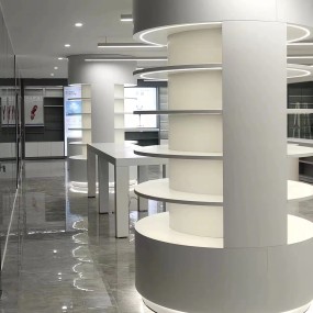 Cosmetics Showroom Design Factory - Specialty Retail Store Makeup Station Cabinet