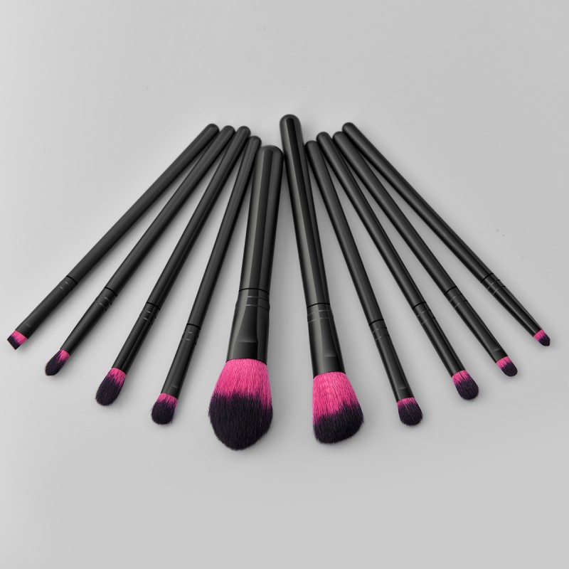 Makeup Brush Set Factory - 10pcs Natural Soft Smooth Customized Logo Eyeshadow Blush