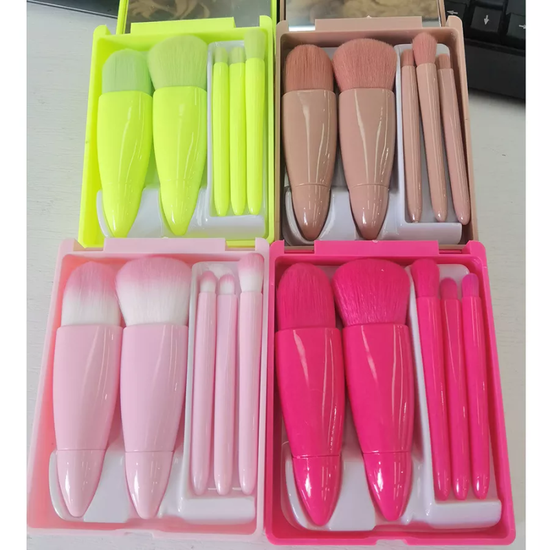 Travel Makeup Brush Set Factory - Hot Selling 5pcs Mirror Soft Colors Private Label