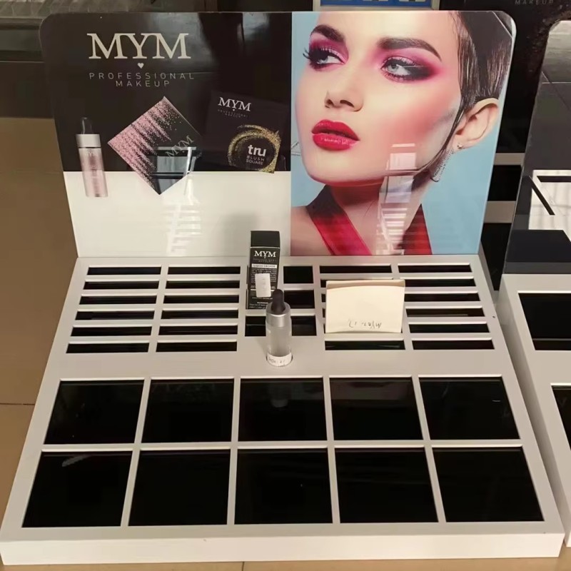 Acrylic Display Case Manufacturer - Countertop Makeup Stand Exhibition Booth Rack