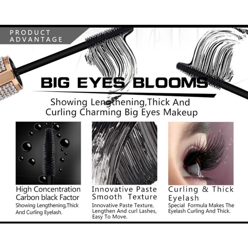 Fiber Mascara Manufacturer - Diamond Eye Lash 4d Waterproof Oil Free Curling Lengthening