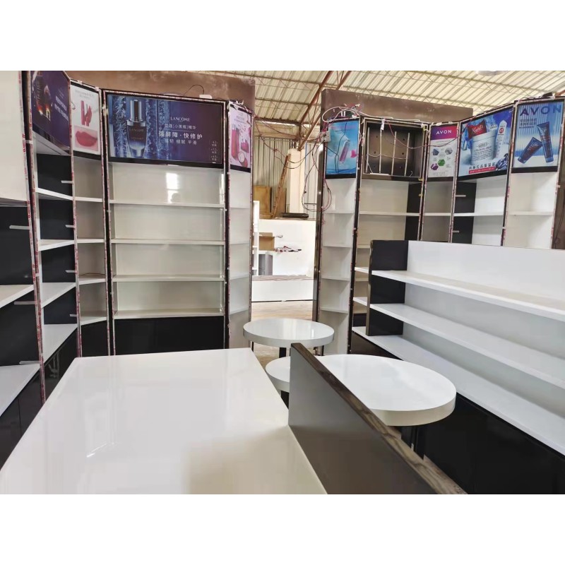 Glass Display Case Manufacturer - Wooden Cosmetics Jewelry Shelf Display Rack