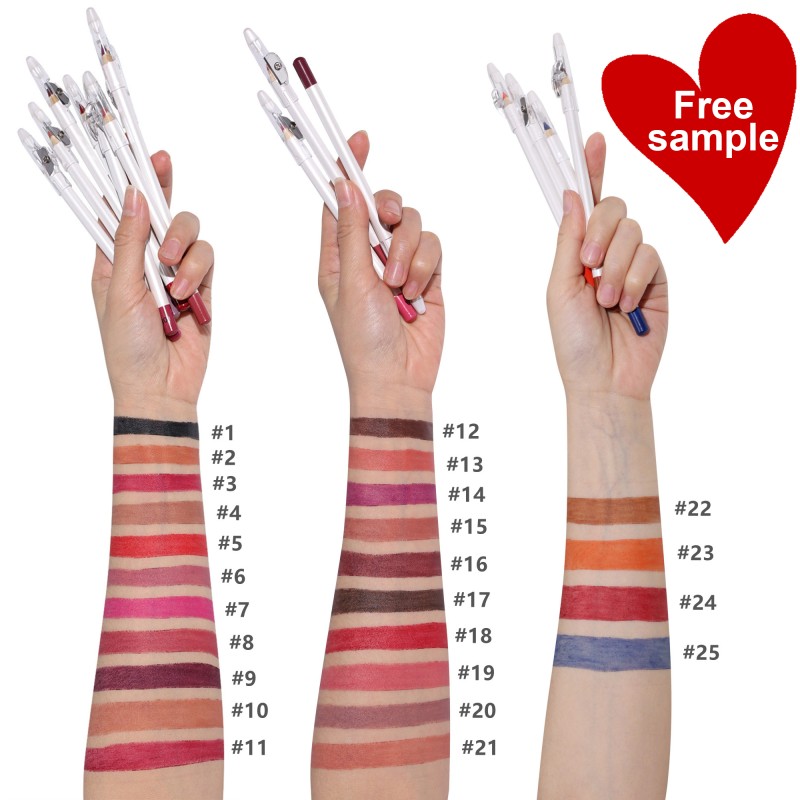 Lipliner Pencil Factory - Private Logos 16 Color Vegan Waterproof Wooden Nude