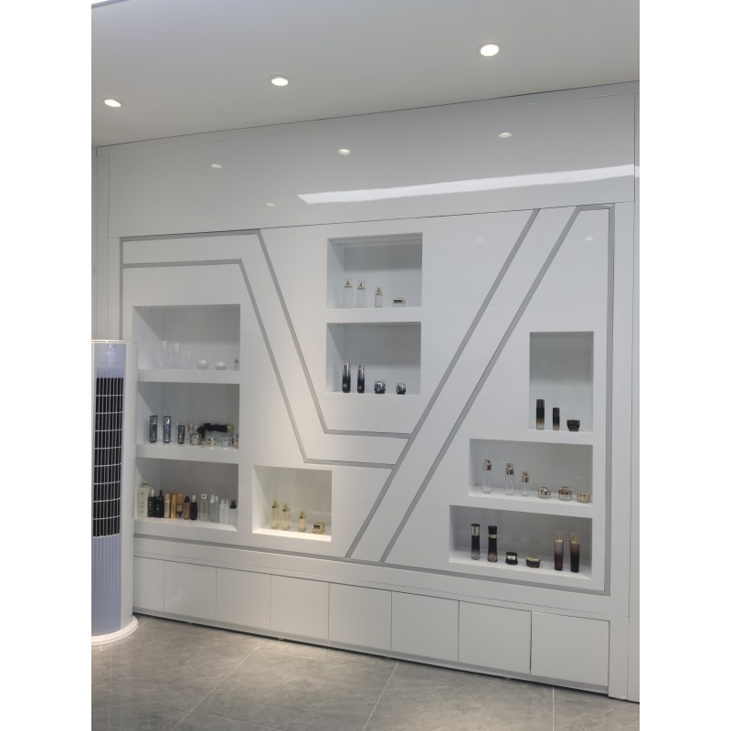 Cosmetics Display Rack Factory - with Cabinets Light Window Customization