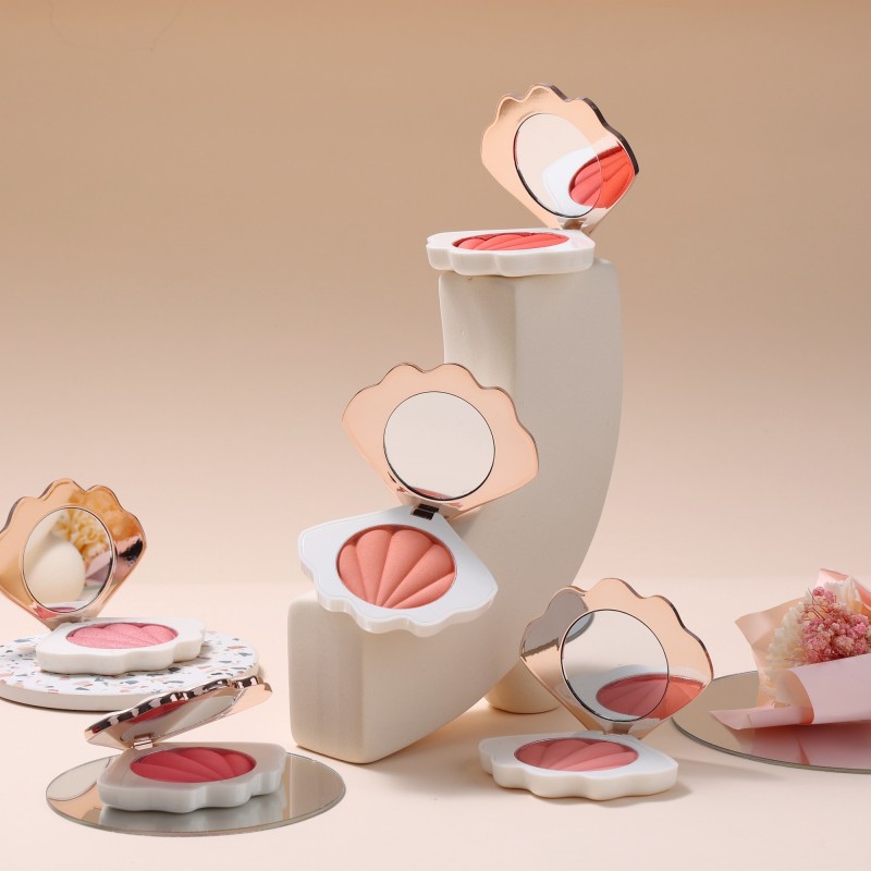 Shell Blush Palette Manufacturer - Factory OEM Custom Blush Cosmetic Contain Makeup