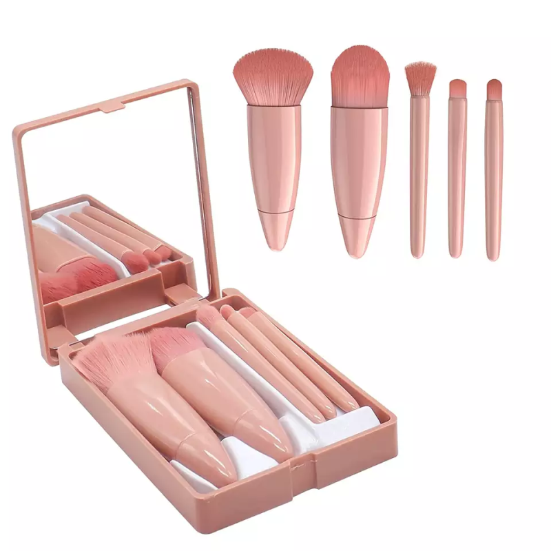 Travel Makeup Brush Set Factory - Hot Selling 5pcs Mirror Soft Colors Private Label