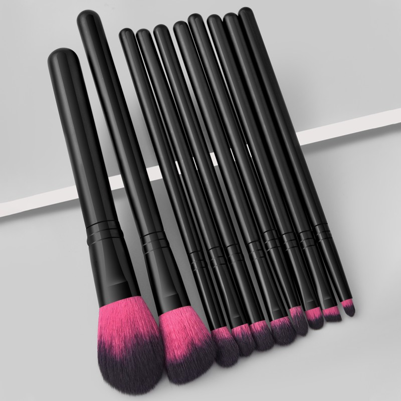 Makeup Brush Set Factory - 10pcs Natural Soft Smooth Customized Logo Eyeshadow Blush