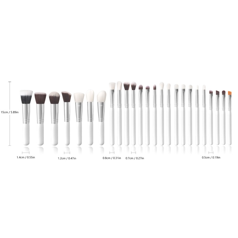 Makeup Brush Set Factory - Wholesale 25 White Portable Blush Powder Foundation