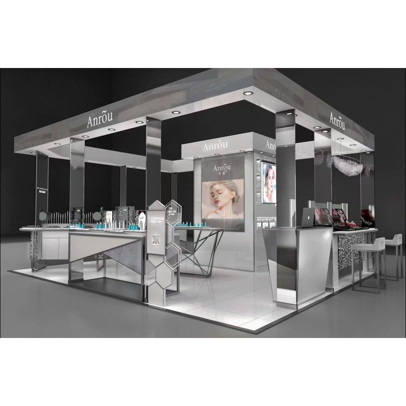 Cosmetic Showroom Design Factory - Elegant Retail Shop Makeup Station Furniture