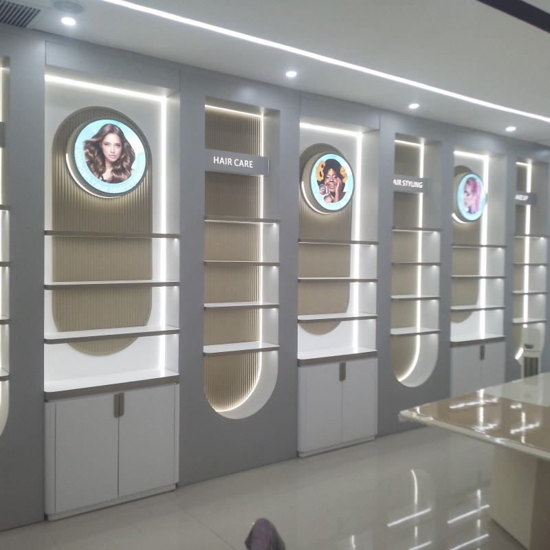 Cosmetic Display Shelf Manufacturer - Retail Shop Storage Design Wall Mount Cabinets