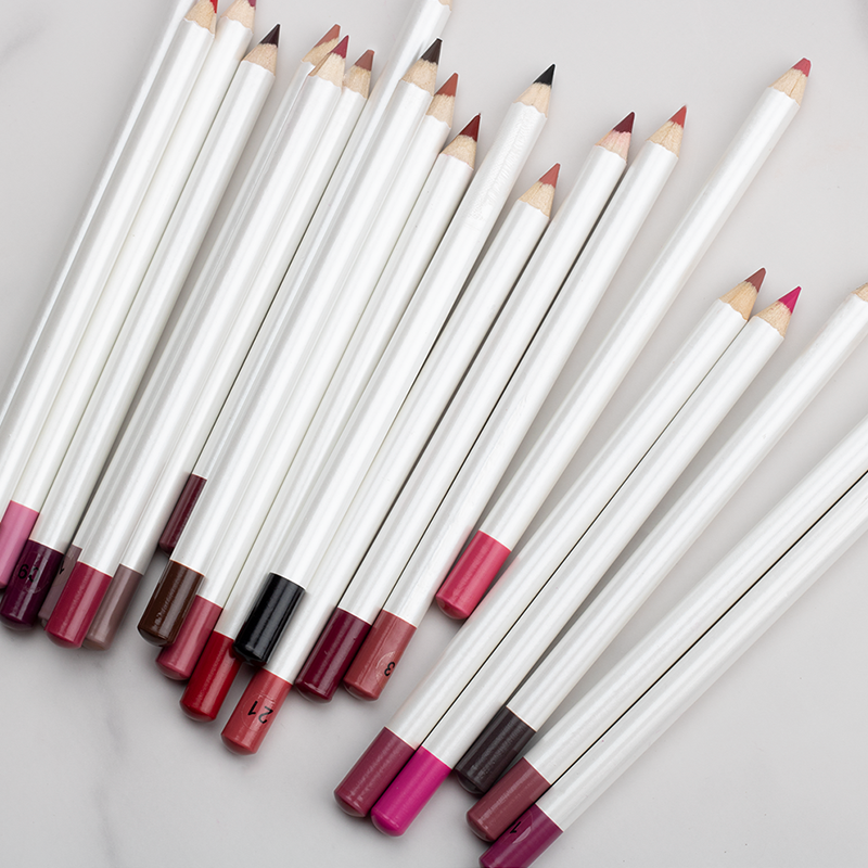 Lip Liner Pencil Factory - Makeup Wholesale Custom Logo White Packaging Wooden Smooth