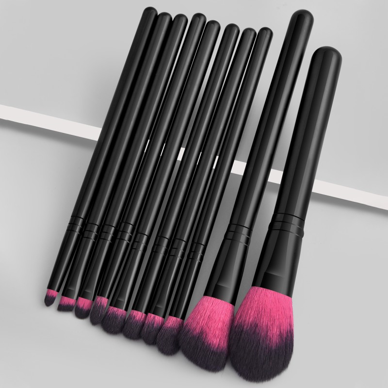 Makeup Brush Set Factory - 10pcs Natural Soft Smooth Customized Logo Eyeshadow Blush