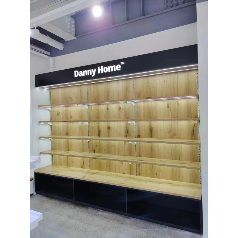 Glass Display Case Manufacturer - Wooden Cosmetics Jewelry Shelf Display Rack