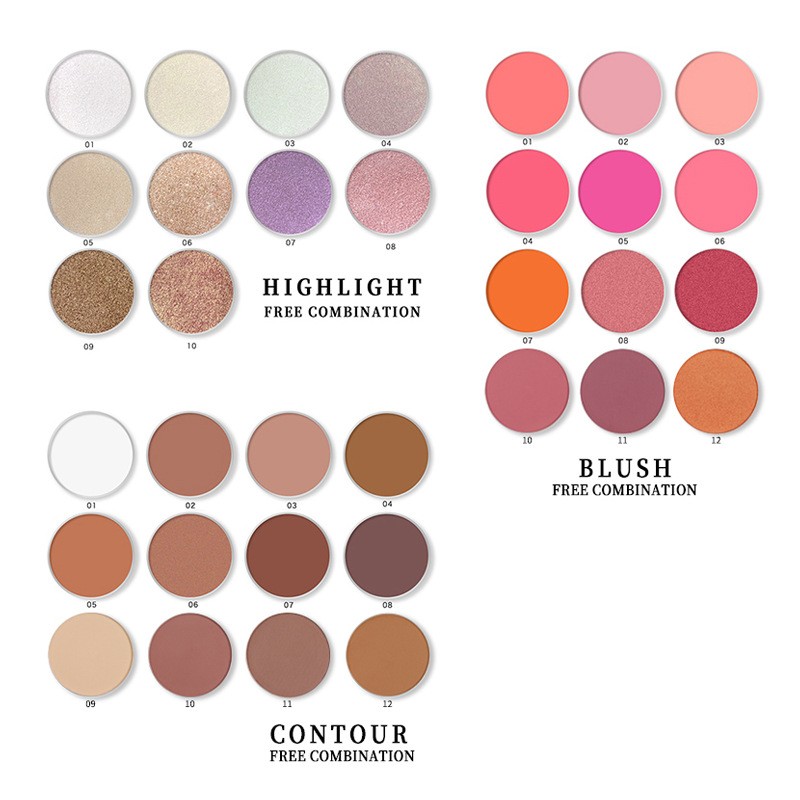 Face Makeup Highlighter Factory - Factory Wholesale Pressed No Logo Shimmer Single 10 Colors