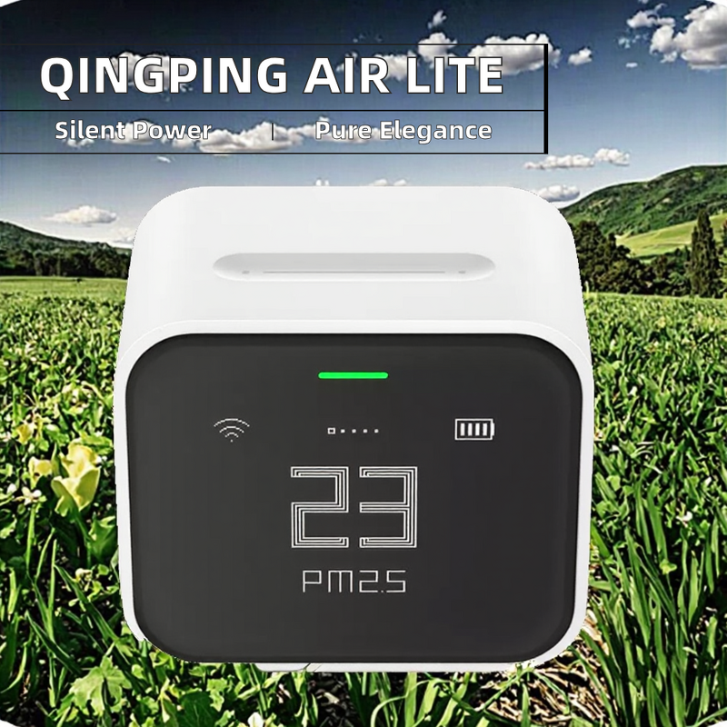 CO2 PM2.5 PM10 Monitor Manufacturer - Qingping Air Lite Touch Screen Work With HomeKit Mihome APP