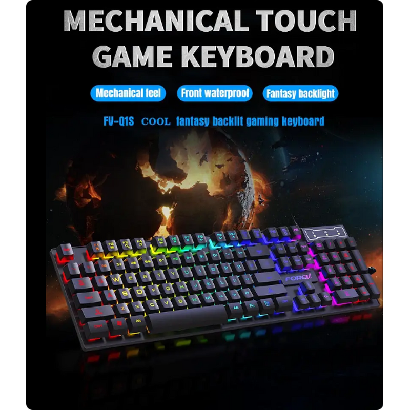 Gaming Keyboard Manufacturer - 104 Keys Wired Color Matching Backlit Mechanical Feel Computer E-sports Peripherals for Desktop