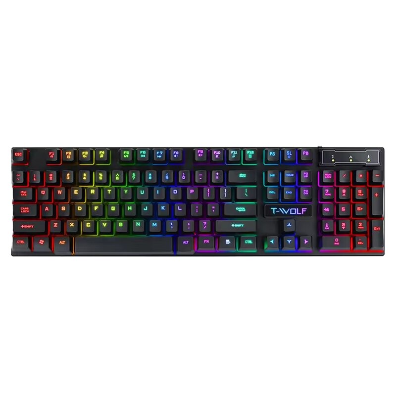 Gaming Keyboard Manufacturer - 104-Key Wired with Backlit Mechanic Feel Color Matching for PC Compatible with Desktop and Laptop
