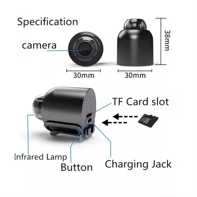 Mobile Body Camera Manufacturer - Room Security X5 Hot Sales HD WiFi 720P Night Vision MicroSD Video Mini