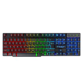 Gaming Keyboard Manufacturer - 104-Key Wired with Backlit Mechanic Feel Color Matching for PC Compatible with Desktop and Laptop