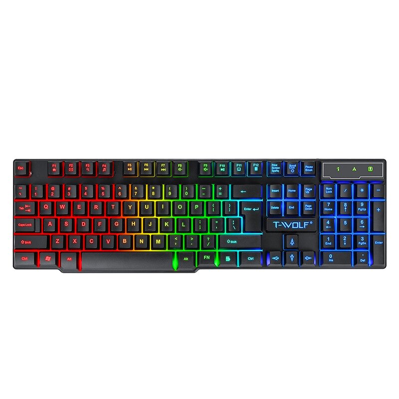 Gaming Keyboard Manufacturer - 104-Key Wired with Backlit Mechanic Feel Color Matching for PC Compatible with Desktop and Laptop