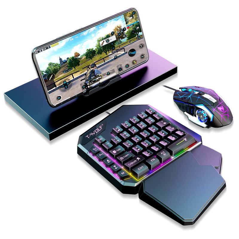 Gaming Wired Keyboard Manufacturer - 2025 New Product TWOLF TF900 Mechanical Single Keyboard and Mouse with Converter for Phone