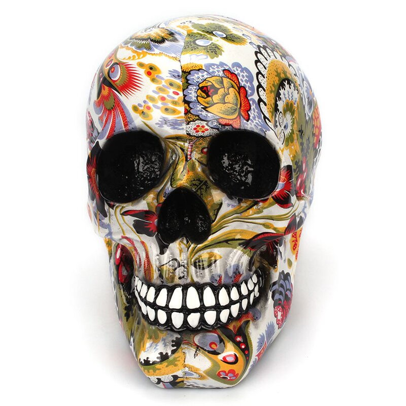 Resin Crafts Manufacturer - Creative Horror Skull Religious Buddhism Desktop Decor for Home Halloween Gift