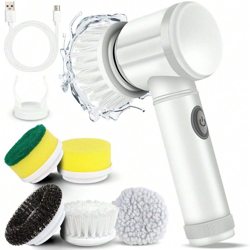 Electric Mop Brush Manufacturer - Home Handle Scalable Long Handle 7 in 1 Extendable Spin Scrubber Wireless Cleaning