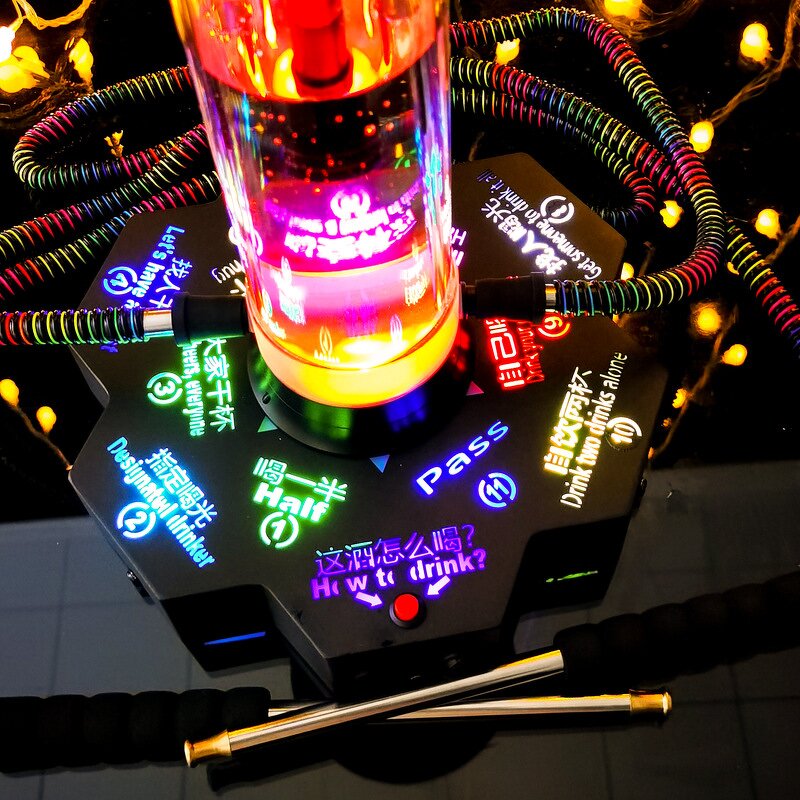 Arabian Shisha Manufacturer - 2 Tubes with Lights Game Bar Rechargeable Hookah Set