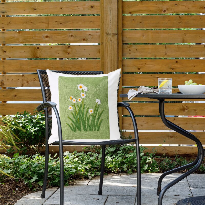 Sofa Pillow Manufacturer - Cute Pink Cotton Embroidered with Yellow Flower Fresh Countryside Style Decoration