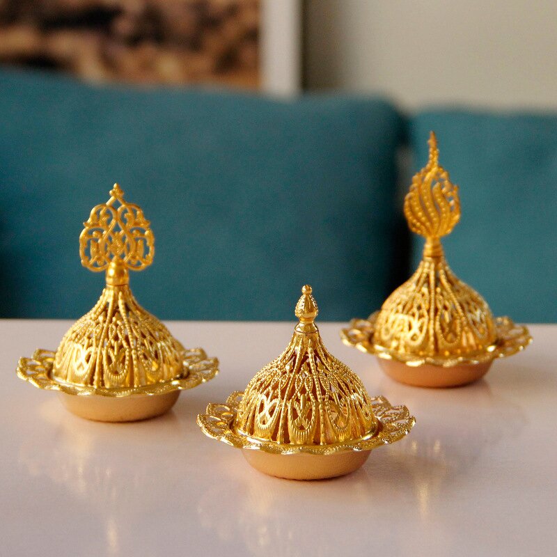 Incense Burner Manufacturer - Multi Style Metal Little Golden Pagoda Simple Home Decoration Creative Incense Holder