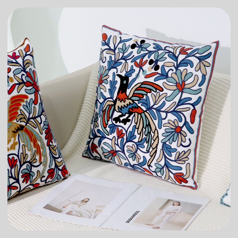 Pillow Cover Manufacturer - Sofa Living Room Light Luxury Premium Embroidery Bedhead Cushion Animal Decoration 45x45cm