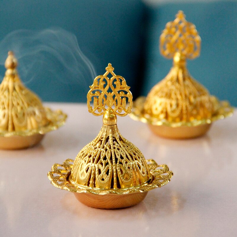 Incense Burner Manufacturer - Multi Style Metal Little Golden Pagoda Simple Home Decoration Creative Incense Holder