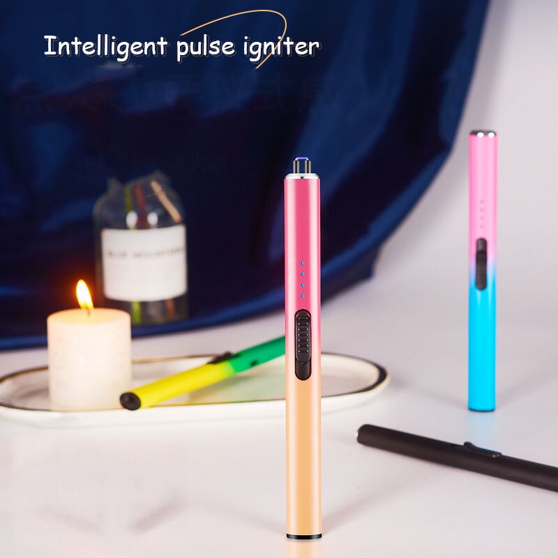 Aromatherapy Candle Igniter Manufacturer - Long Strip Pulse Metal Classic Design USB Type-C Fast Charging Electronic for Kitchen