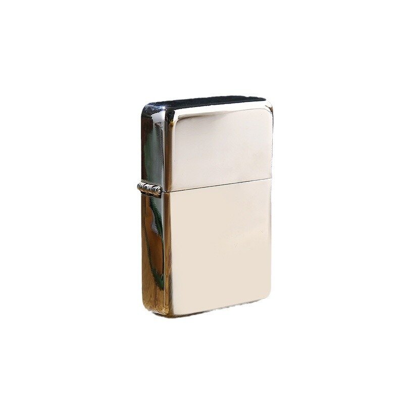 Kerosene Lighter Manufacturer - Classic Square Head Silver Ice Windproof Chrome Plated Color Printing Laser Custom