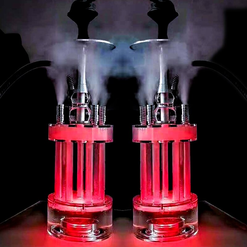 Acrylic Hookah Manufacturer - Gatling Four Pipe with Light Arabian Bar Hookah Set