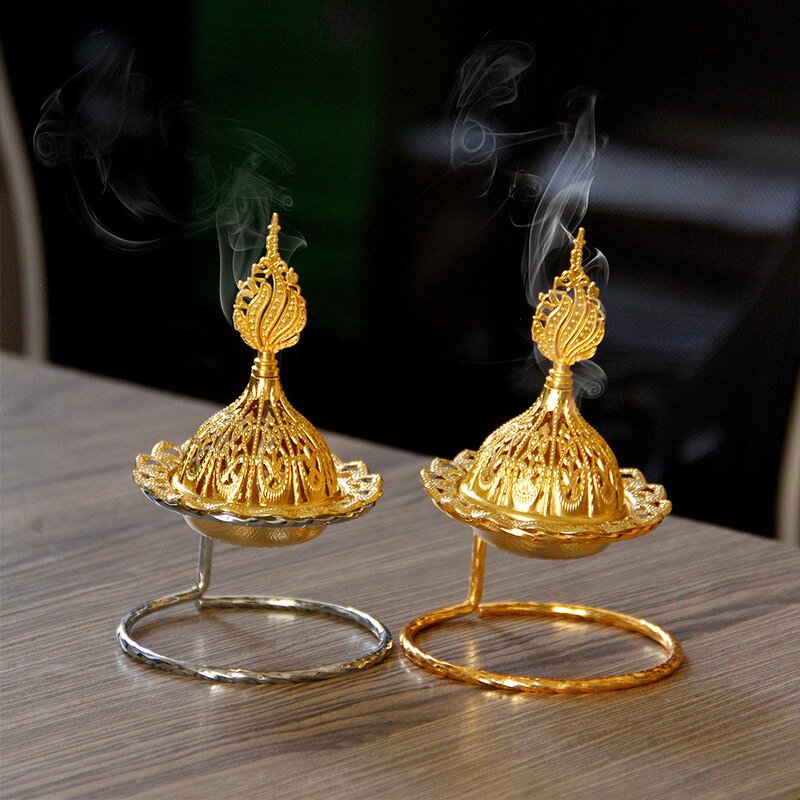 Incense Burner Manufacturer - 2023 New Style Mini Small Gold Metal Middle Eastern Arab Luxury Popular Beauty Circle