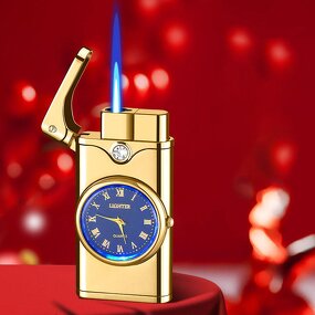 Lighter Manufacturer - Creative Business High Grade Blue Flame Dial Customizable Metal Cigarette Holder