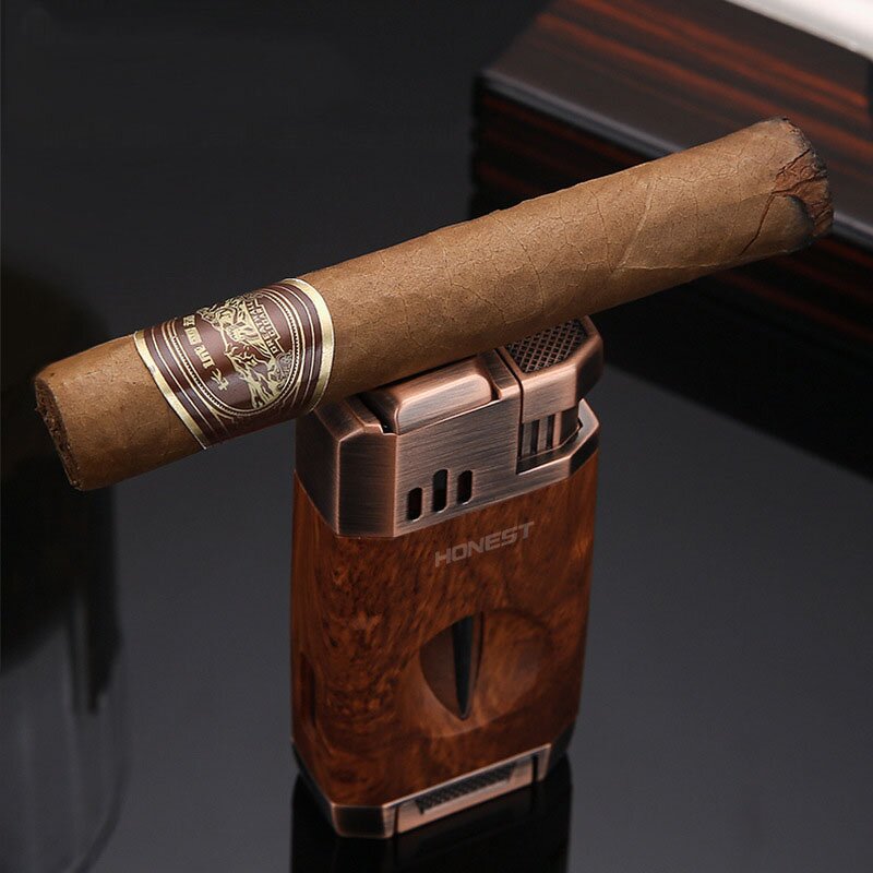 Cigar Lighter Manufacturer - Creative Double Straight Flush Inflatable with Durable V-Shape for Clipper Igniter