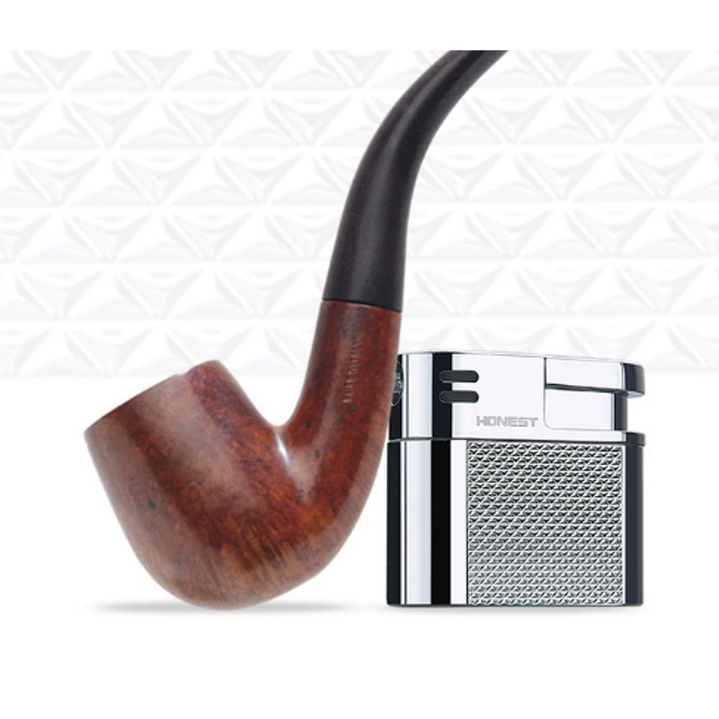 Lighter Manufacturer - Baicheng Vintage Retro Angled Flame Pipe Unique Gift for Men with Classic Design Oil Windproof