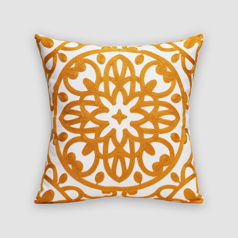 Sofa Pillowcase Manufacturer - Geometric Embroidery Simple and Luxurious Headboard Cushion Living Room Waist Protection