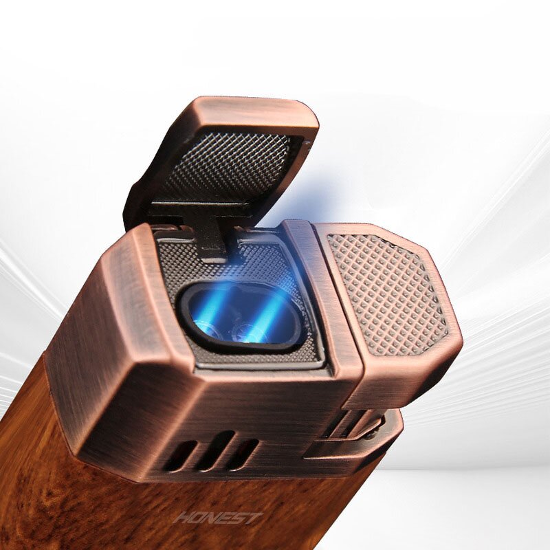 Cigar Lighter Manufacturer - Creative Double Straight Flush Inflatable with Durable V-Shape for Clipper Igniter