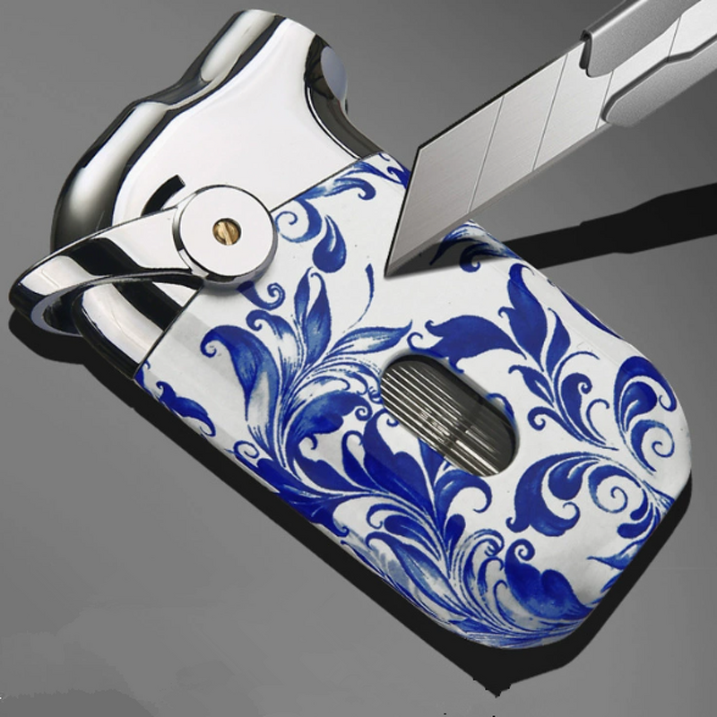 Lighter Manufacturer - Creative Windproof Straight Blue Flame Inflatable Metal Igniter for Cigarettes Business Gifts