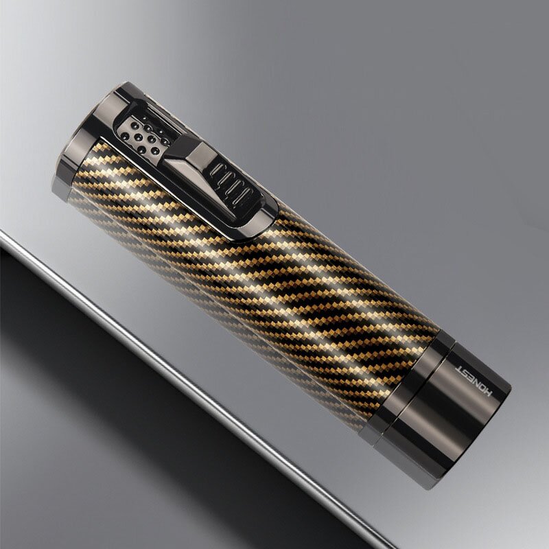 Cigar Lighter Manufacturer - Honest New Inflatable Blue Flame 7.5MM Cigar Drill Windproof with Hidden Cigar Needle